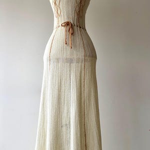 cream hippie dress Calista Raw Cotton Bridal Gown | Cream Boho High-low Wedding Dress