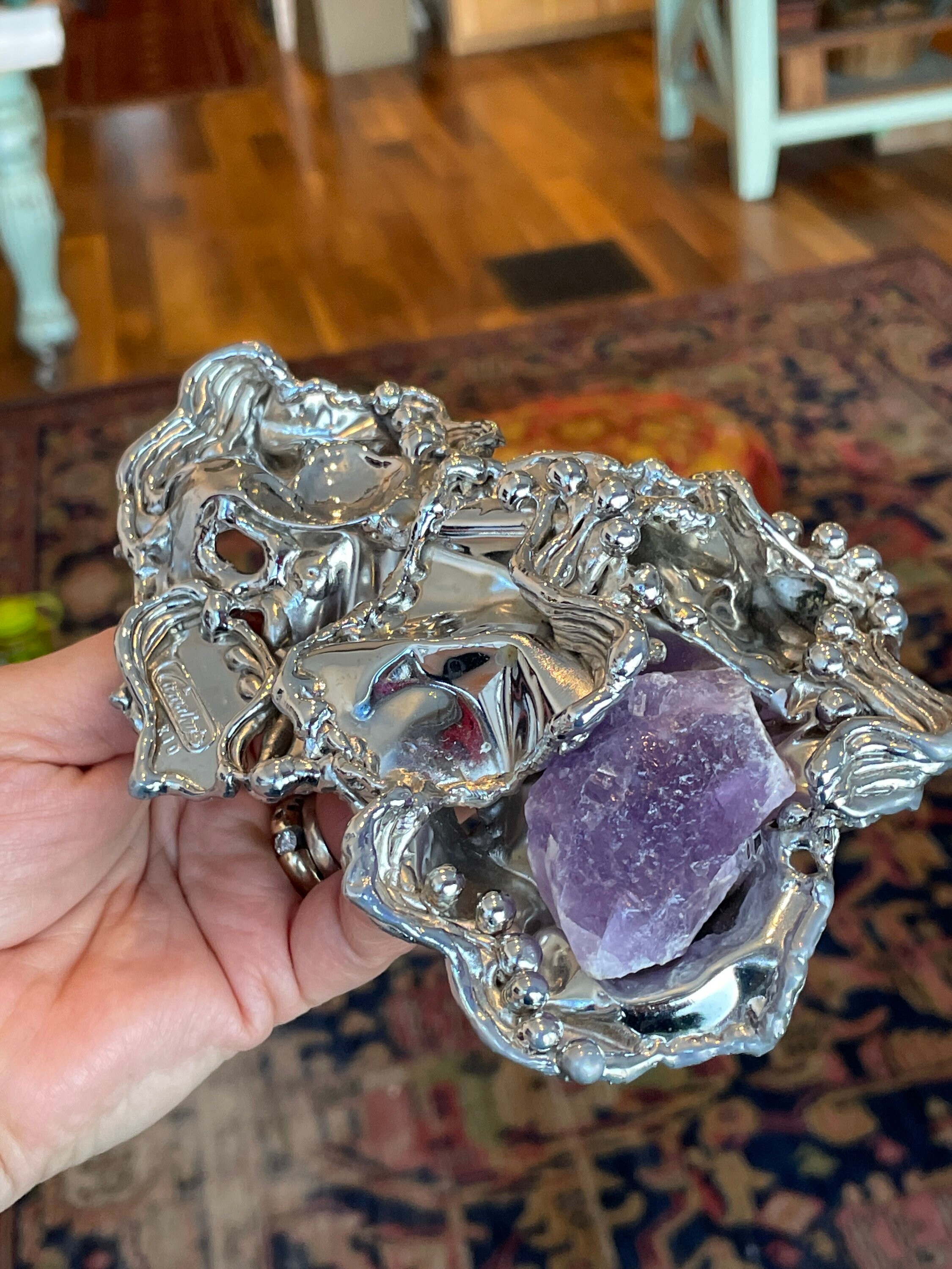 Copa Collection Belt Buckle with Amethyst Stone Vintage 70s Rare Abstract Copa Collection - Etsy main image 3