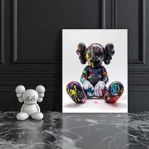Kaws Figur Poster | Kaws Poster Druck | Kaws Wandkunst | Graffiti Kaws | Digitaler Download