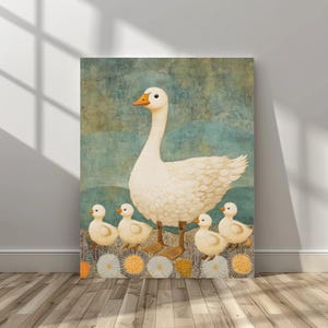 Arte de parede de pato vintage, decoração moderna para casa, arte de parede para impressão, impressão vintage para download digital, arte de parede de pássaro, arte antiga neutra"