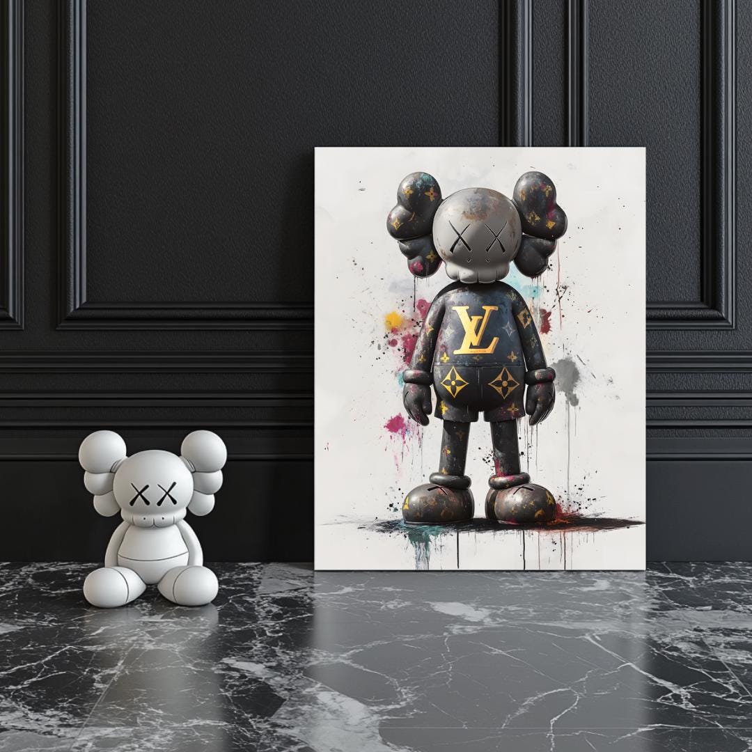 KAWS POSTER カウズ ポスター NGV ２枚セット Gray LV Kaws Poster, Hypebeast Poster, Printable Wall Art