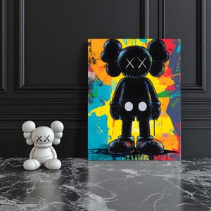Kaws Graffiti Poster | Hypebeast Toys Printable Wall Art, Digital Download Kaws Figure Decor, Minimalist Gift for Boyfriend