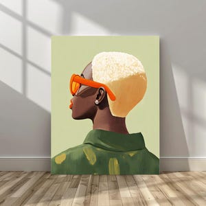 Póster de arte de chica negra / Arte imprimible de negros / Arte de pared de propiedad de negros / Mujer negra / Decoración del hogar / Arte afro / Descarga digital / Arte de moda