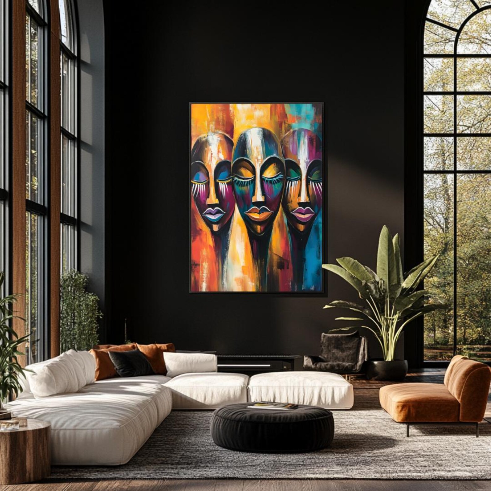 African Tribal Mask Art - Abstract Expressionism Art, Large Printable ...