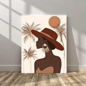 Black Woman Print | Boho Woman Wall Art | Feminist Abstract Art | Black Girl Decor | Printable Fashion Artwork