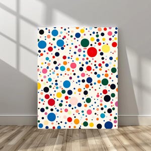 Polka Dot Art Colorful Wall Art | Abstract Print | Mid Century Modern Semicircles | Instant Digital Download | Boho Mandala Dots Poster