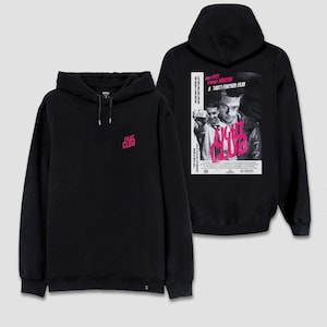 Sudadera con capucha retro vintage con estampado frontal y posterior de la escena de portada de Tyler Durden de la película Fight Club