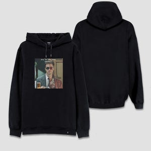 Clube da Luta Filme Tyler Durden Narrador Citação Somos a Mesma Pessoa Moletom Com Capuz Estampado Retro Vintage