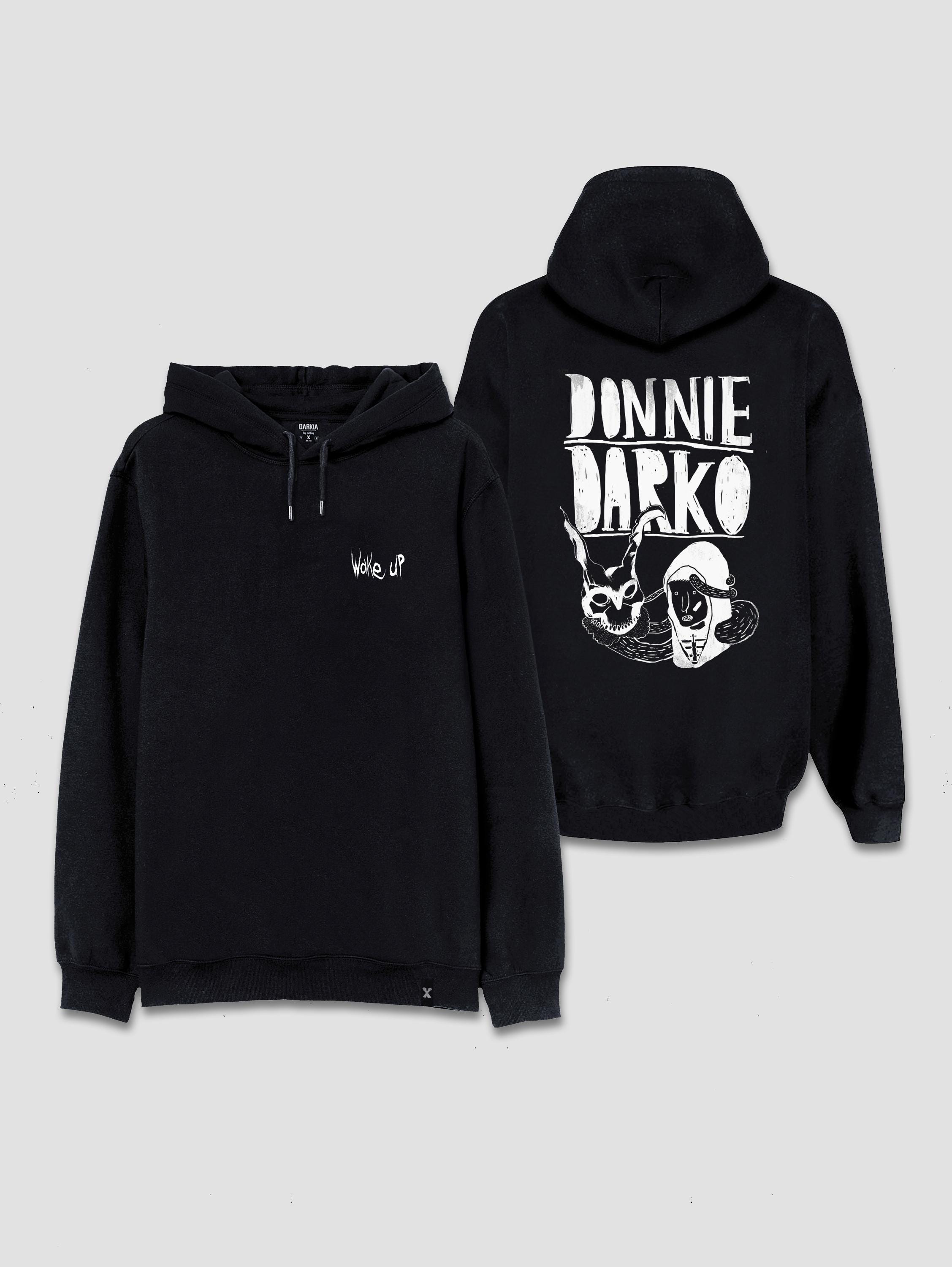 Donnie Darko Movie Bunnyman Wake Up Written Front and Back Printed Hoodie  Retro Film Sweatshirt