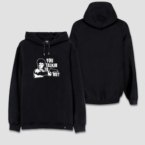 Sudadera con capucha estampada con frase "Taxis Driver", icónica de la película, "You Talking To Me" escrita a mano, sudadera de película retro