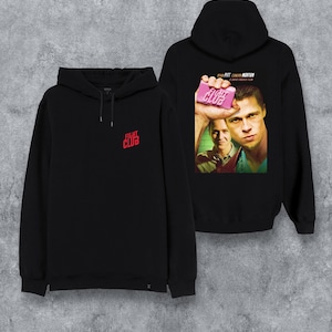 Fight Club Movie Iconic Tyler Durden Soap Cover Front and Back Printed Hoodie Retro Vintage Sweatshirt