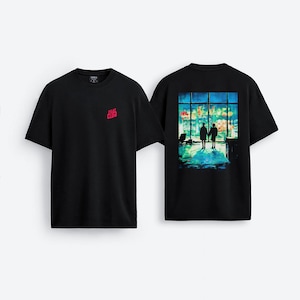 Camiseta unisex con escena icónica de la película "El Club de la Lucha", con estampado frontal y posterior