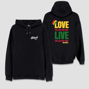 Sudadera con capucha y estampado de la firma One Love de Bob Marley, con frases retro de raggae