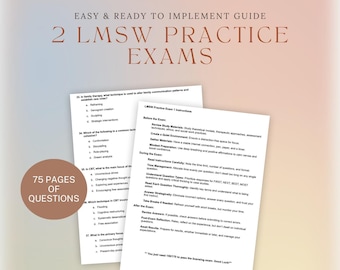 2 Comprehensive LMSW Practice Exams (75 pages and 170 questions each)