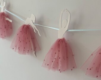 Ballerina Party Garland, 3D ballerina Decoration party garland pink ballerina birthday banner