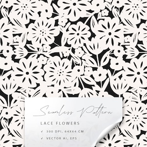 Spitze Blumen.  Digitales Musterdesign.