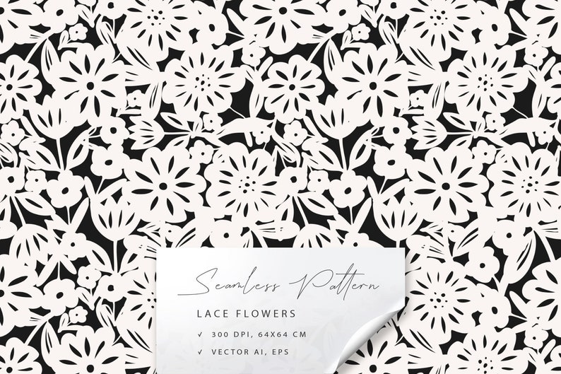 Lace Flowers. Digital Seamless Pattern Design. - Etsy