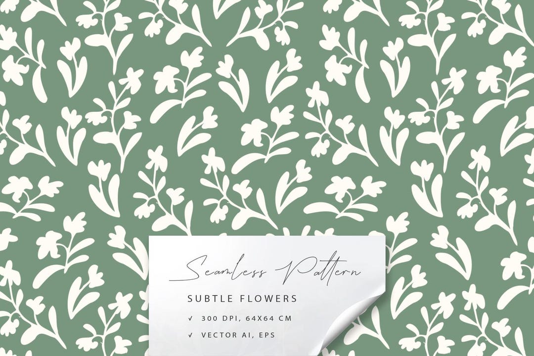 Subtle Flowers. Digital Seamless Pattern Design. - Etsy
