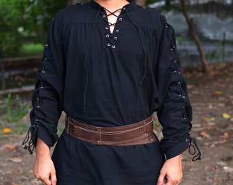 Renaissance Fair Mens Tunic, Aesthetic Medieval Viking Tunic, Comfort Colors Retro Pirate Shirt Vintage Unique Pullover Cotton Tunic For Him