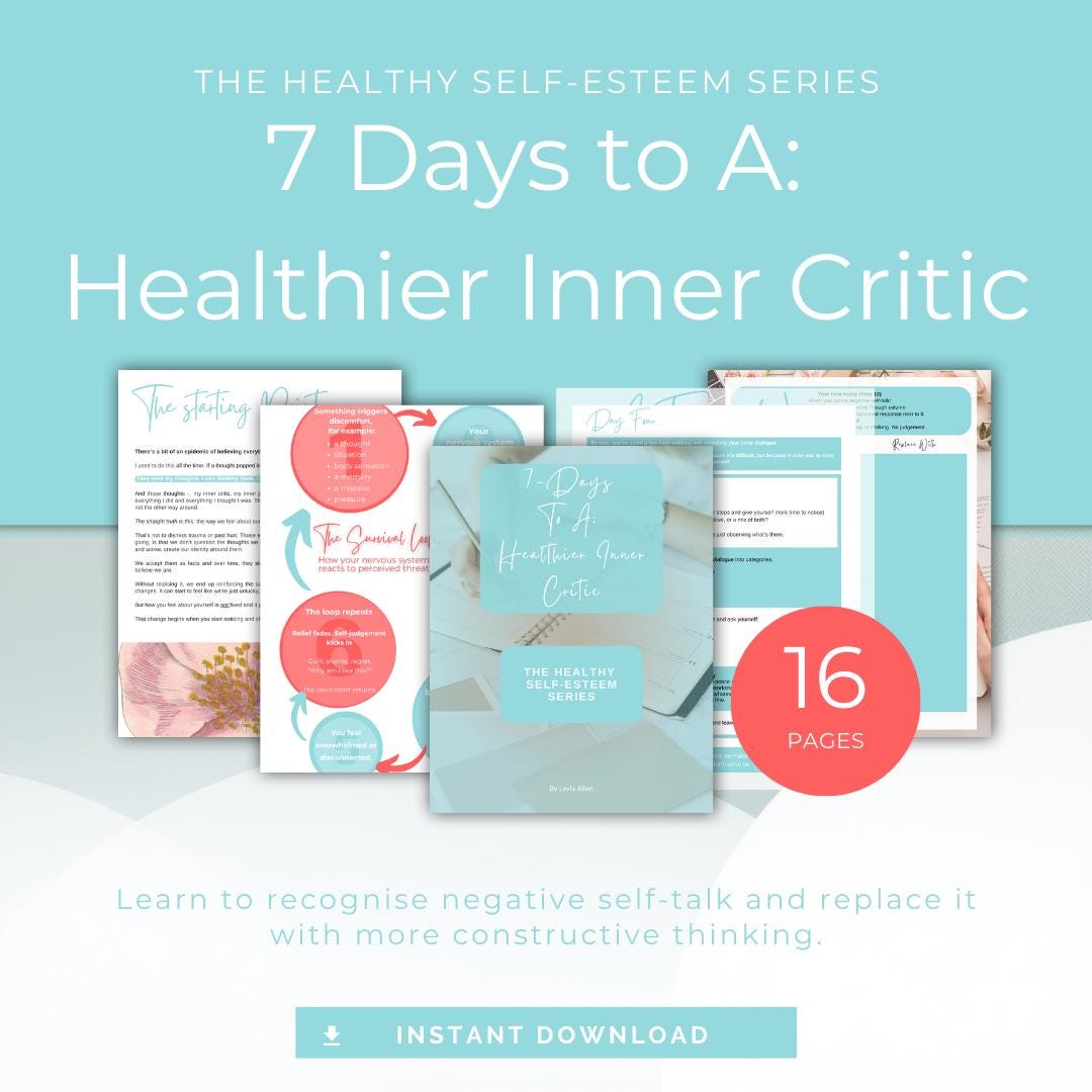 7 Days to Calm Your Inner Critic | A Gentle Workbook for Negative Self ...