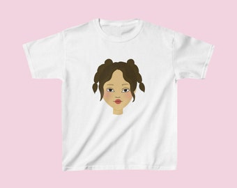 T-Shirt Mädchen kurzarm Kinder-T-Shirt schönes handgefertigtes Design T-Shirt mit Mädchen als Aufdruck