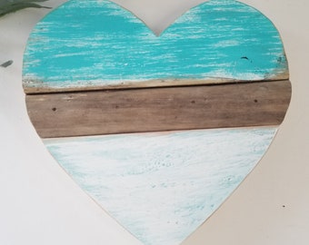 Reclaimed Wood Wall Heart, Coastal Decor, Nursery Art, Gift for Friend