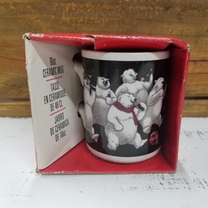 Coca Cola Happy Bear Coffee Mug Cup 16 oz. Vintage 1996  With Box