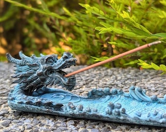 Brass Dragon Incense Holder: Zen Garden Altar Decor