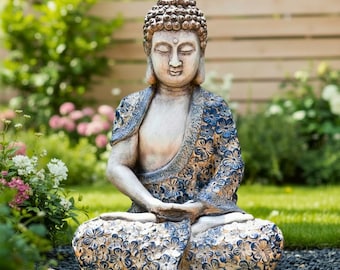 Boeddhabeeld voor zentuindecor, zittende meditatieboeddha, boeddhistisch altaarstandbeeld, spiritueel cadeau yogastudio