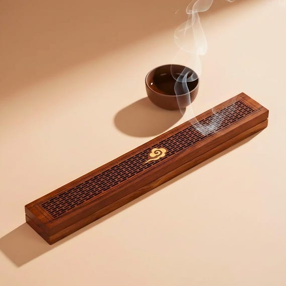 Rosewood Lotus Incense Box: Zen Garden Incense Stick Holder - Etsy