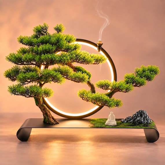 Bonsai Tree Incense Burner Lamp: Zen Meditation Decor - Etsy