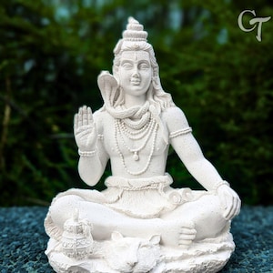 Statuette En Pierre Shiva Méditant - HOLISANE - Résistante Au