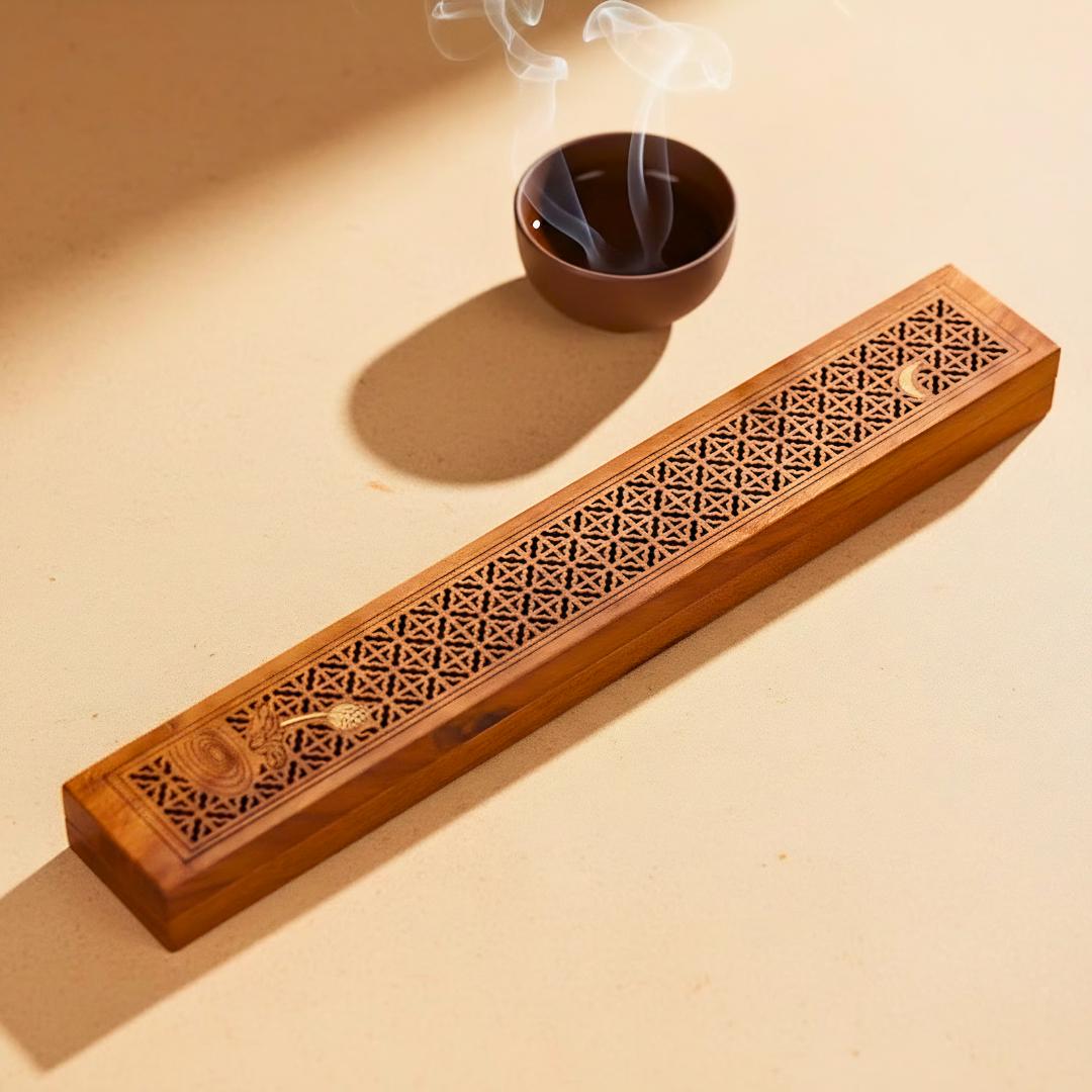 Rosewood Lotus Incense Box: Zen Garden Incense Stick Holder - Etsy