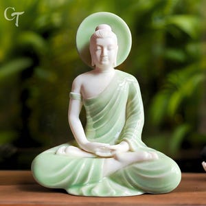 Buddha Statue Porcelain, Buddha Decor for Home Decor, Statue for Garden, Sitting Buddha