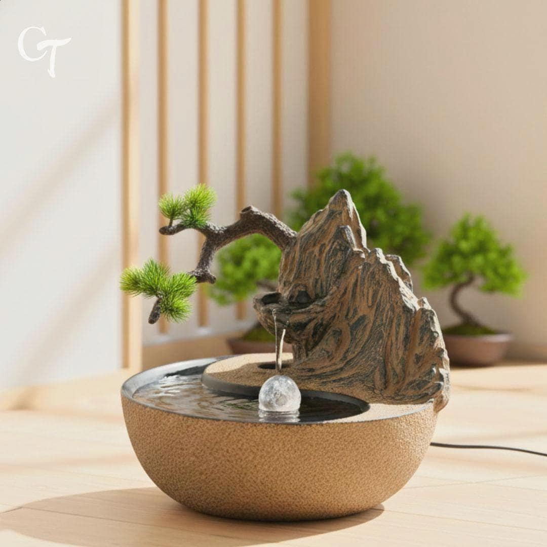 Yin-yang Bonsai Tabletop Water Fountain, Zen Indoor Waterfall With LED  Crystal - Etsy Israel