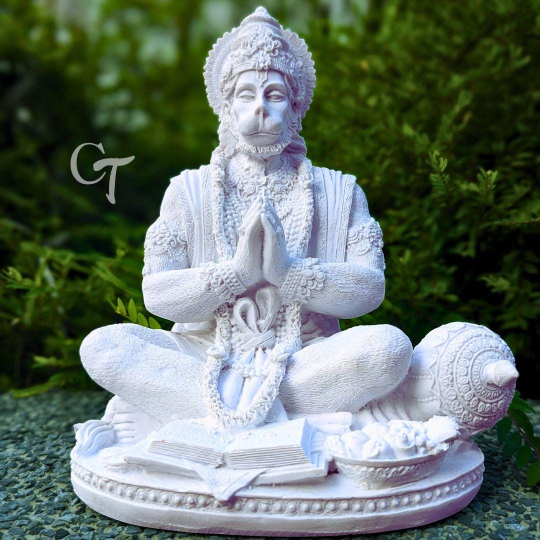 Hanuman Statue, Meditating Hanuman Murti, Lord Hanuman, Hindu God, Indian Decor, Bajrangbali Idol