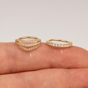 14K Solid Gold Unter Stein Scharnier Minimal Ring Clicker Piercing, Minimalist Gold Ring Scharnier Piercing Gold Daith Piercing, Helix Piercing Hoop