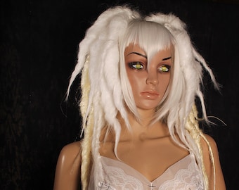 White Blond Vampire Dread Wig, big dread locks, Halloween costume, Gothic, big cosplay hair, Tribal Belly Dance, long platinum dreadlocks