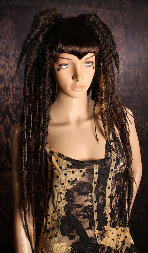 Chocolate Brown Vampire Dread Wig big dread locks Halloween Costume Gothic Wig Cosplay Hair Tribal Belly Dance wasteland festival hair