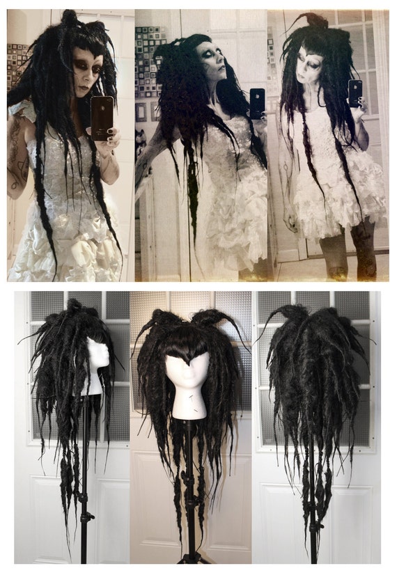 Black Vampire Dread Wig big dread locks Halloween Costume Gothic Wig Cosplay Hair Tribal Belly Dance