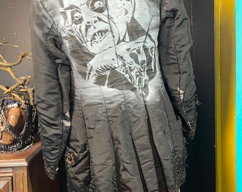 Vampire Funeral Coat. Vintage 1800 Nosferatu Beaded Coat
