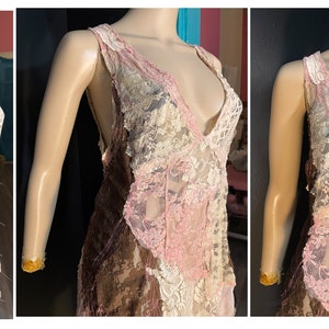 Ragdoll Patchwork Lace Dress, romantic goth dress, bohemian dress, shabby chic dress, festival strappy dress, boho beach dress image 6
