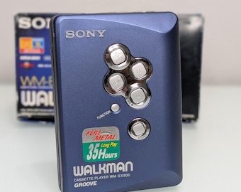 Reproductor de casetes vintage Sony Walkman WM-EX500 – Funciona perfectamente, revisado, en su caja original, en excelente estado – Audio retro de los 90