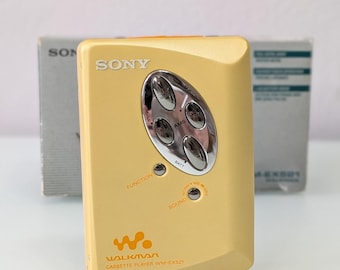 Sony Walkman WM-EX521 Yellow Vintage Cassette Player – Fully Working, Serviced, Boxed, Excellent Condition – 90s Retro Audio