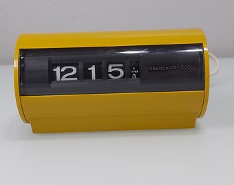 Vintage 1970s Sankyo JOY-CLO Roll Clock – Yellow Space Age Desk