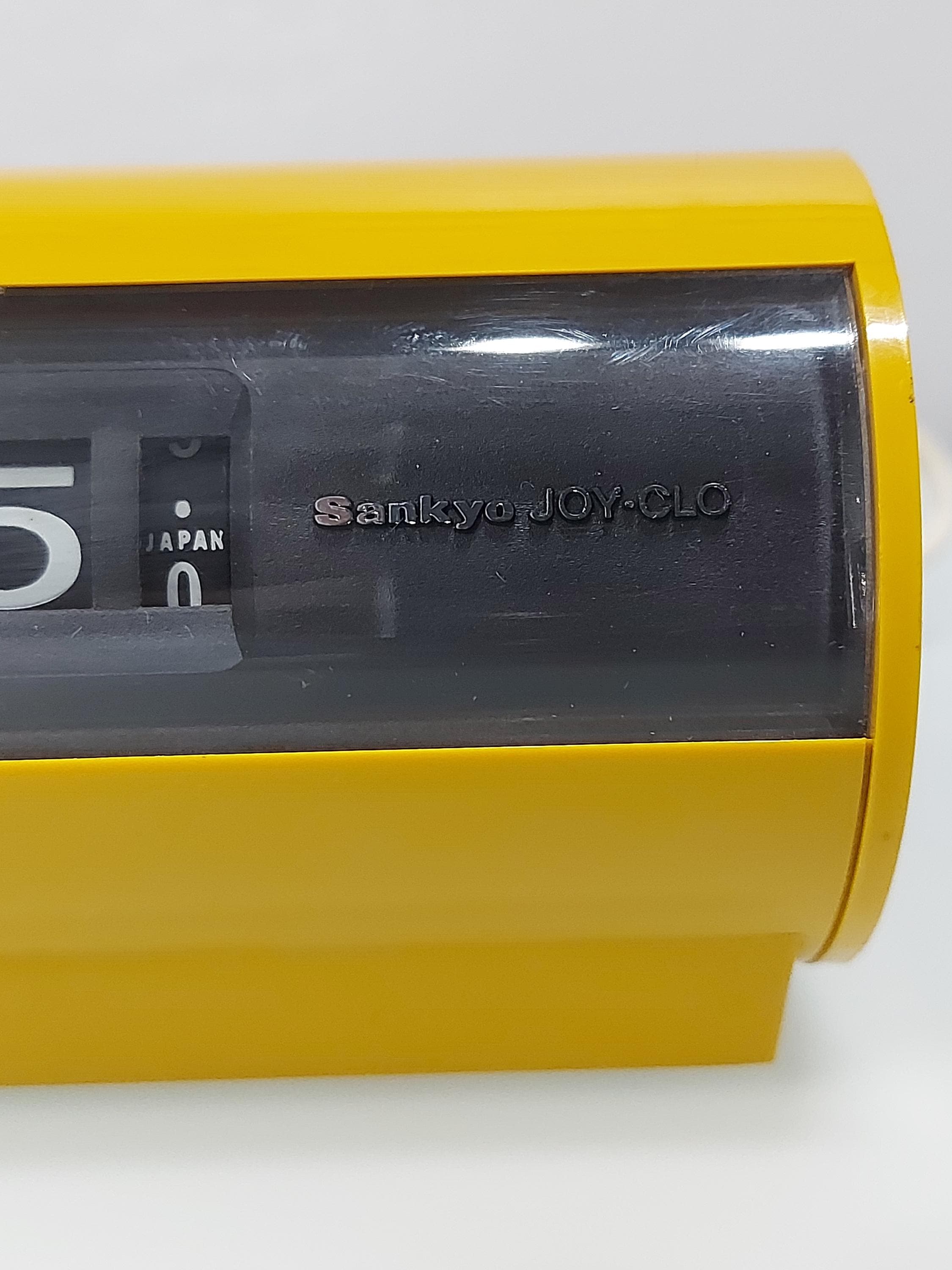Vintage 1970s Sankyo JOY-CLO Roll Clock – Yellow Space Age Desk