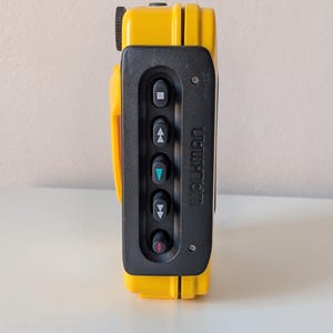 Sony Walkman Sports WM-B53 Vintage Yellow Cassette Player with Original MDR-W15 Headphones – Fully Working image 4