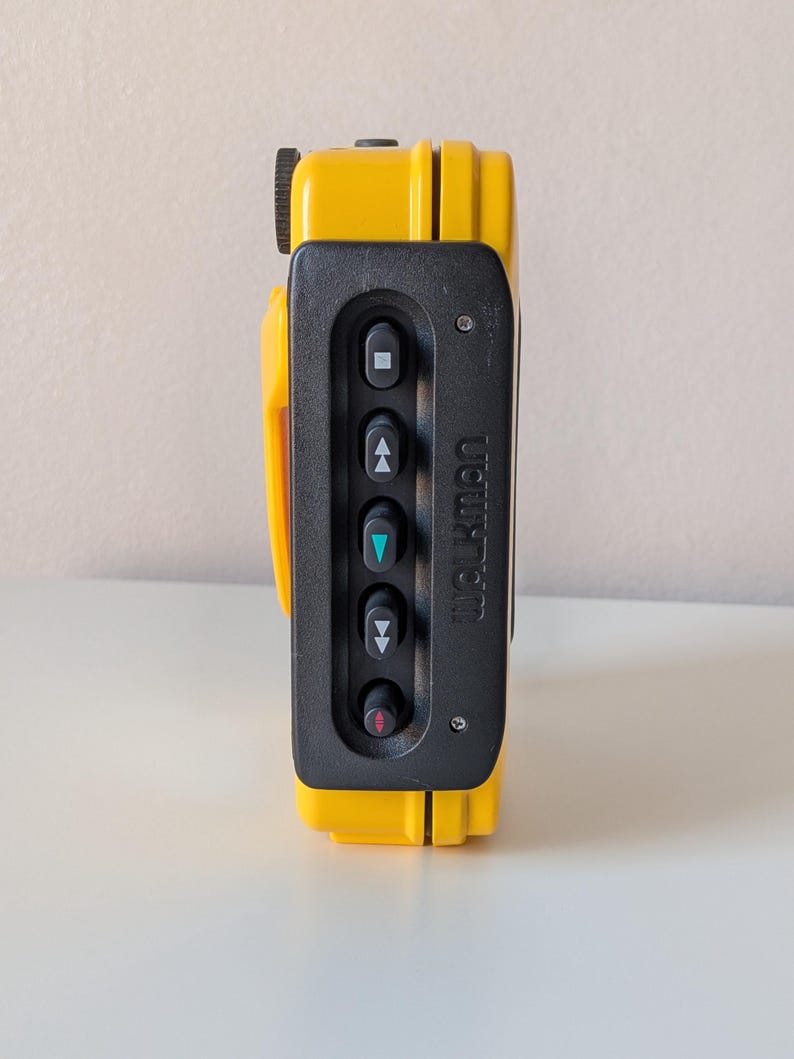 Sony Walkman Sports WM-B53 Vintage Yellow Cassette Player with Original MDR-W15 Headphones – Fully Working image 4