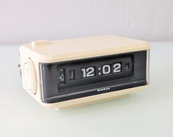 Vintage Sankyo Rollclock Alarm Clock – 1970s Rolling Clock, Backlit, Fully Working, Made in Japan, Retro Space Age