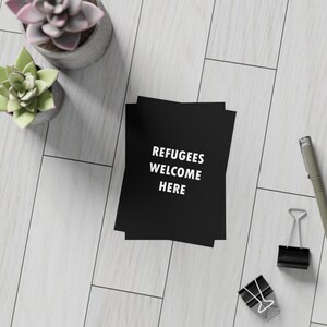 Postkarten-Bundles - 'Flüchtlinge Willkommen hier', umweltfreundliche Grußkarten, Grüße für soziale Gerechtigkeit, unterstützende Post, durchdachte Geschenke